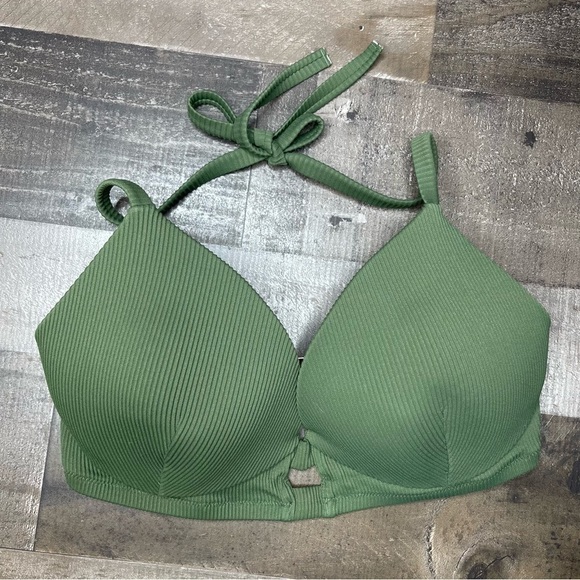 Shade & Shore Green Ribbed Bikini Top size 36DD - Picture 10 of 10